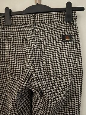 Y2K Manager Black and Cream Houndstooth Pants